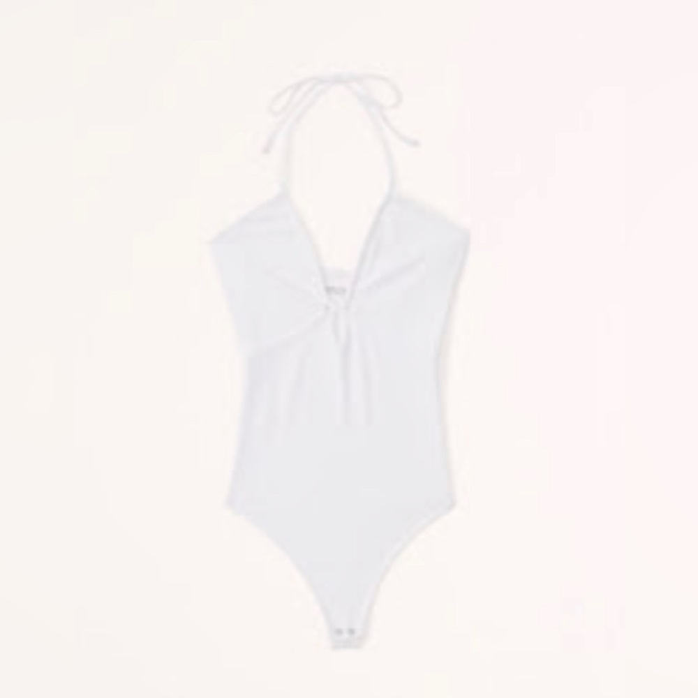 Abercrombie & Fitch SOFT collection Halter Cutout Bodysuit size small white